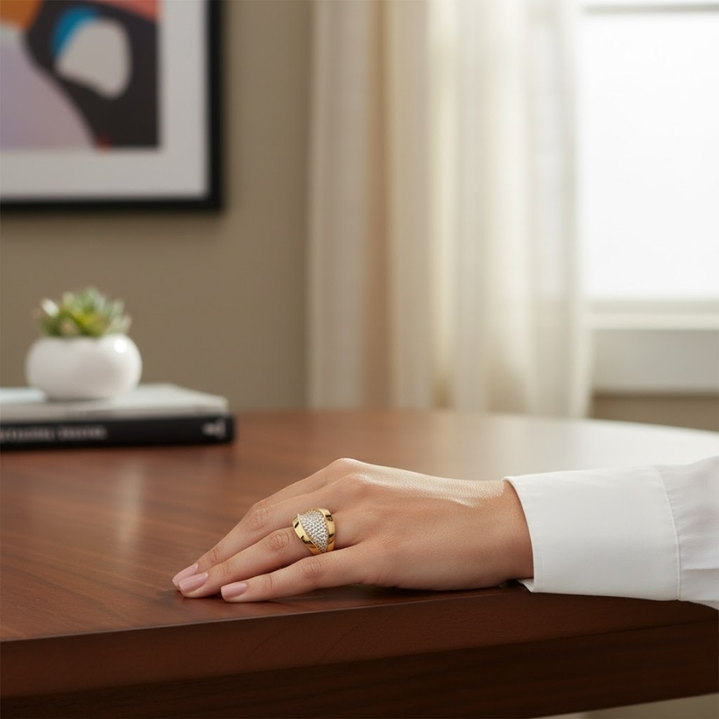 Meltem Taşlı Altın Yüzük