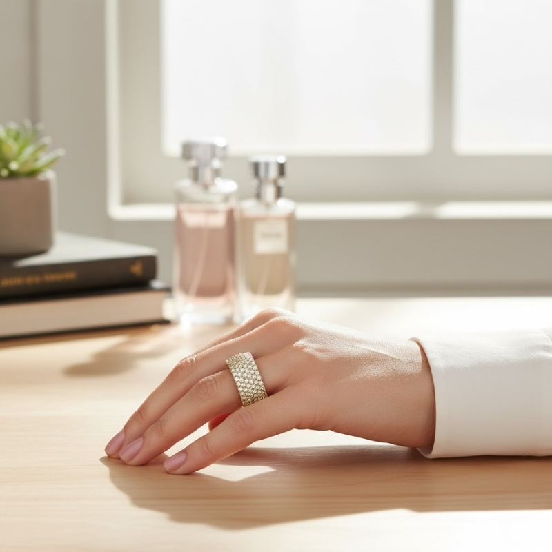 Taşlı Tasarım Altın Yüzük