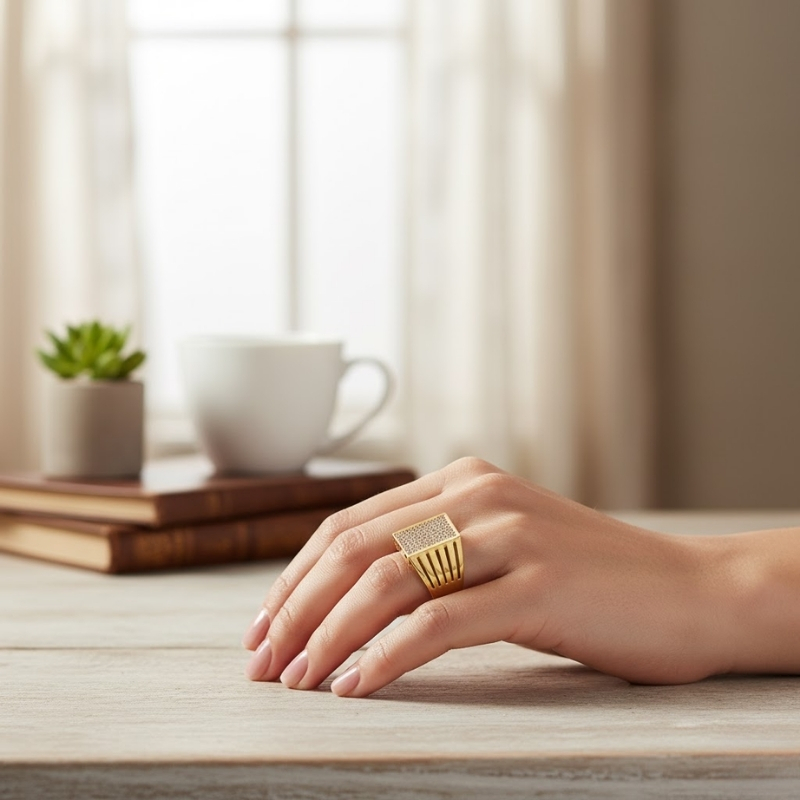 Şovalye Tasarım Altın Yüzük