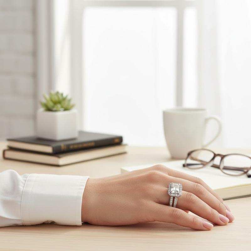 Ayarlamalı Oval Taşlı Altın Yüzük