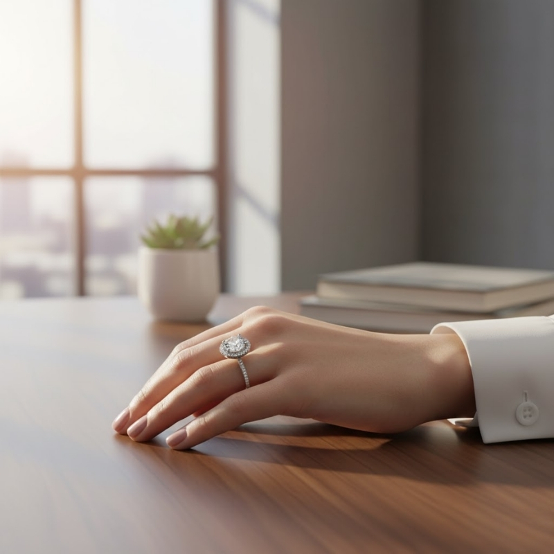 Şık Tasarımlı Oval Altın Yüzük