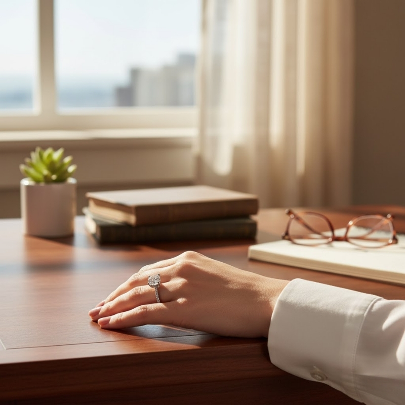 Swarovski Taşlı Altın Yüzük