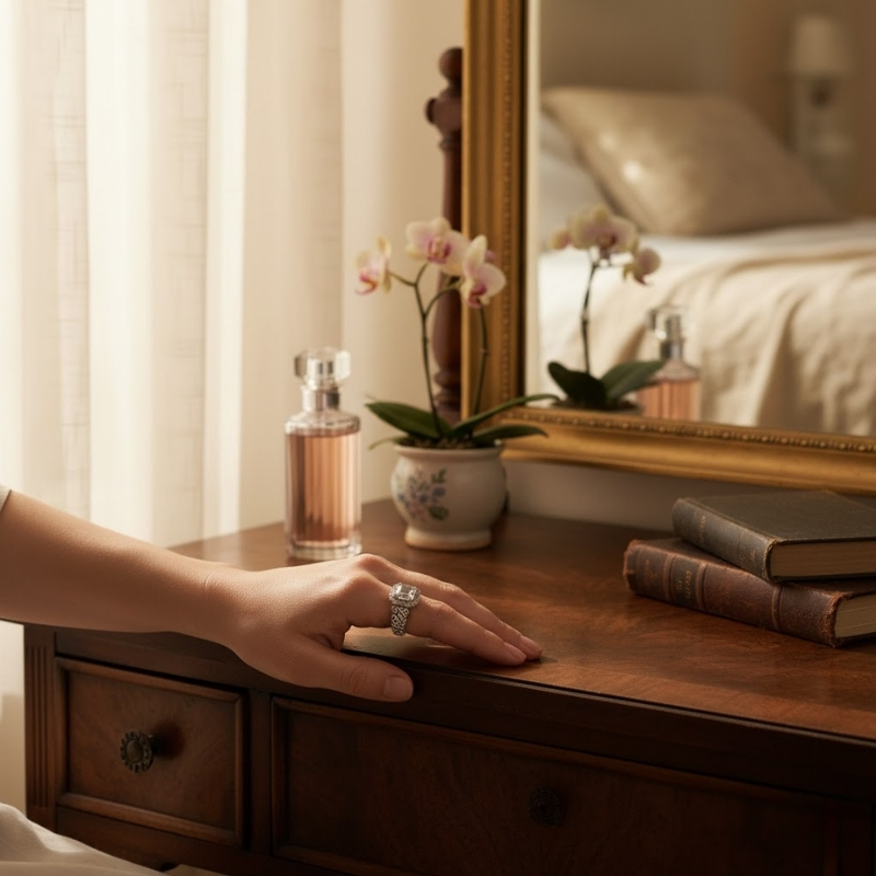 Ok Taşlı Altın Yüzük