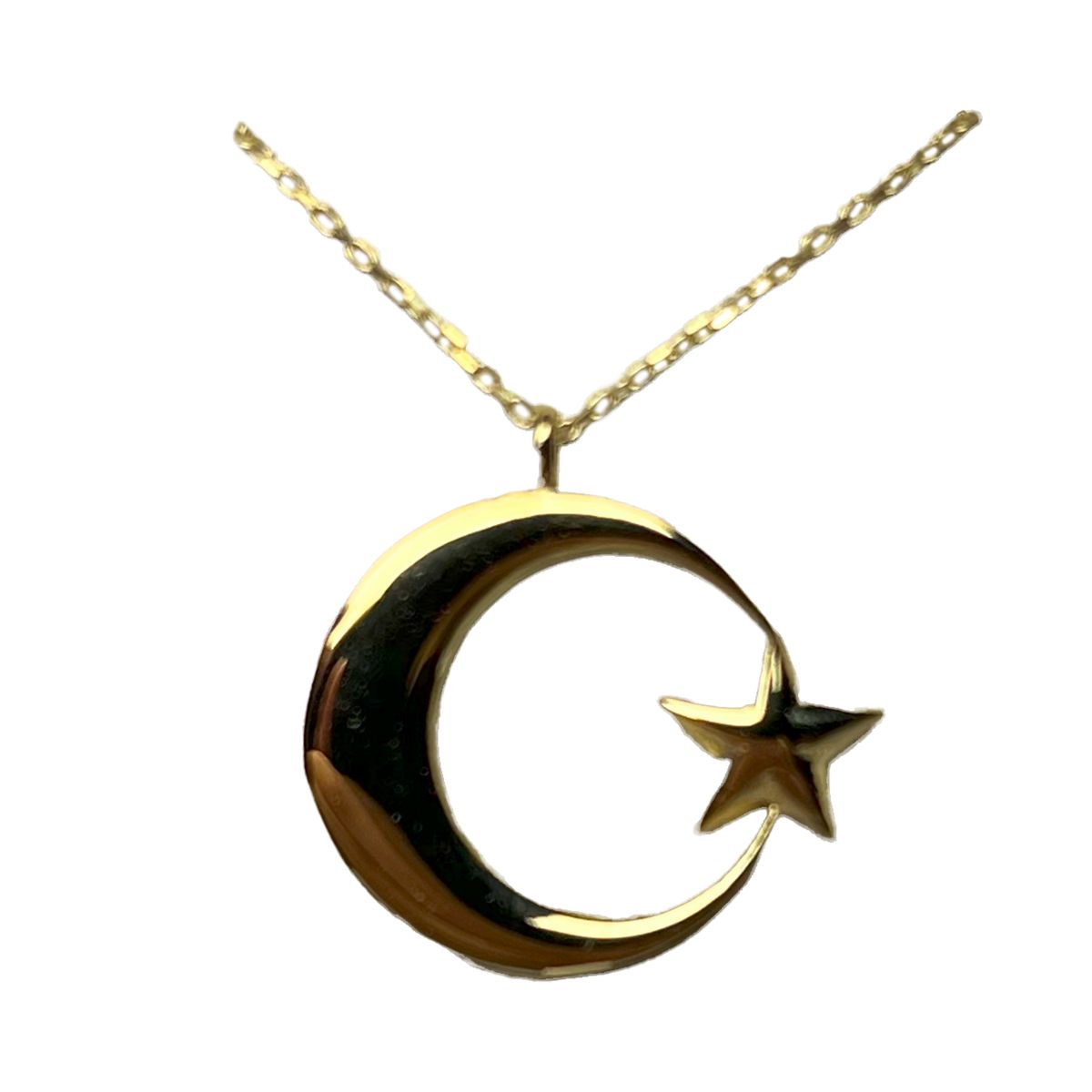 Altın Ay Yıldız Kolye