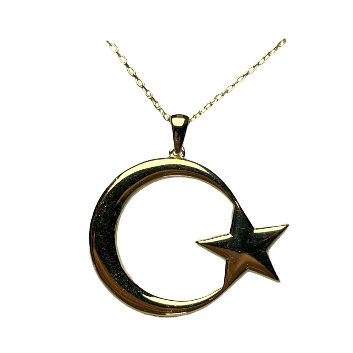 Altın Ay Yıldız Kolye